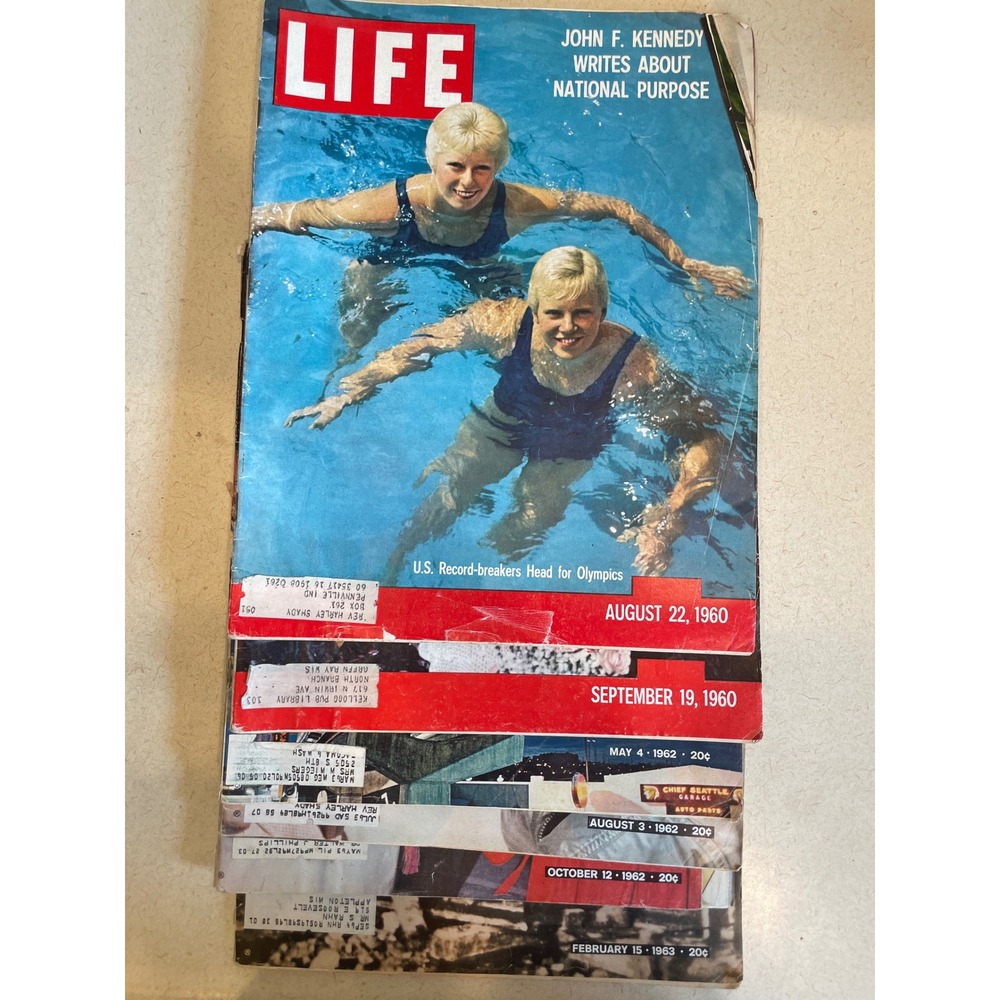 Vintage LIFE Magazine Lot 1960-1963 Seattle Fair Space Pope John XXIII 6 Issues